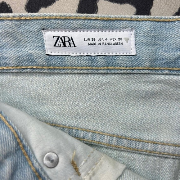 NWT Zara Boyfriend Bermuda Cutoff Shorts – Size 4 | Light Wash, High Rise - Picture 4 of 11